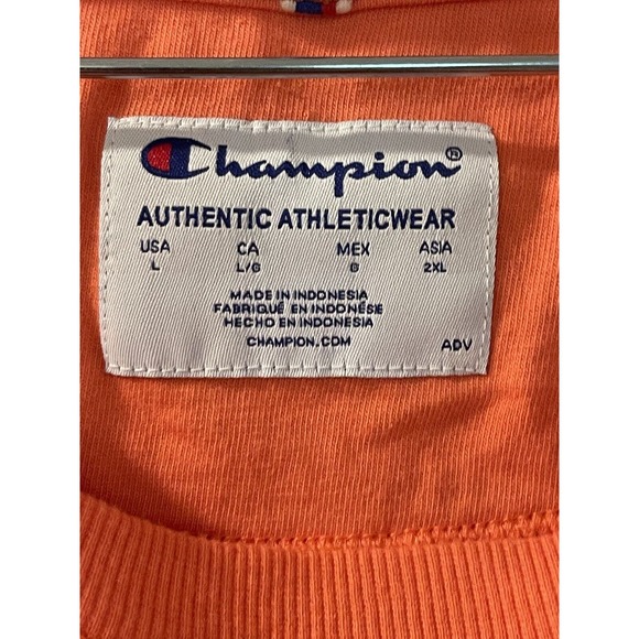 Champion Sweatshirt Large Womens Peach Logo Heritage Pullover Loungewear - Picture 4 of 5